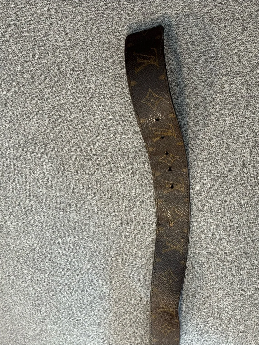 Louis Vuitton Dark Brown Monogram Canvas Belt with Gold LV Buckle